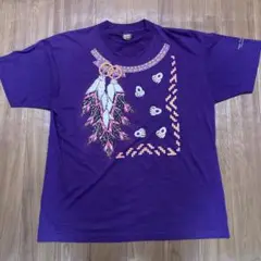 90s USA製 フルーツオブザルーム ヴィンテージTシャツ　紫パープル