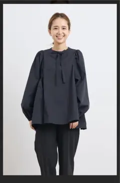yori サイドギャザーブラウス