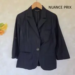 ニュアンスプリ NUANCE PRIX ジャケット 七分袖 透け感 黒