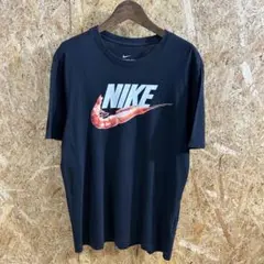 ナイキ　Tシャツ　M　黒　スウォッシュロゴ　エビ　古着　送料無料