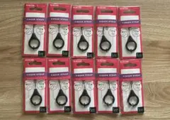 ELECOM FINGER STRAP Lサイズ ブラック 10個セット