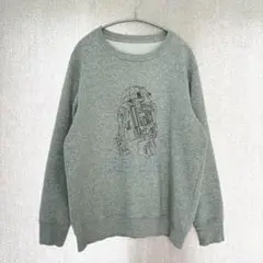 美品✦GU R2-D2 スウェットトレーナー Lグレー スターウォーズ 男女兼用