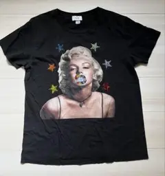 マリリン・モンロー ブラック プリント Tシャツ Lサイズ