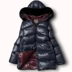 ★DUVETICA★ダウンコート 紺 ネイビー カッパ 40 ポケット有り