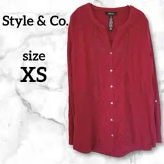 【美品】Style & Co. 赤 長袖 7分袖トップス XS 2way