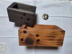 リメ鉢作家さん木箱2個セット(タニクマバッチ付き)