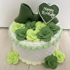 クレイケーキ 推しケーキ 生誕祭 誕生日 緑