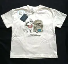 ユキエモン　コトリ　いぬ　Tシャツ　オフベージュ　コラボ