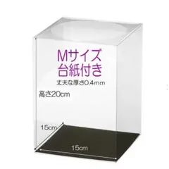 Mサイズ15×15×高さ20 1個 台紙付き クリアケース ケース　ボックス