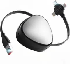 3in1 巻取り式充電ケーブル データ 軽量 Lightning PD 120W