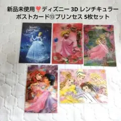 新品未使用❣️ディズニー 3Dレンチキュラーポストカード⑬ プリンセス5枚セット