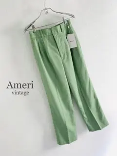新品 Ameri VINTAGE STRAIGHT-LEG PANTS グリーン
