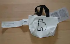 IKEA　イケア クノーリグSキーホルダー 猫柄　ホワイトブラック　ミニバッグ