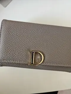 グレー レザー 三つ折り財布