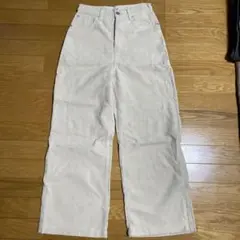 ベージュ コーデュロイ ワイドパンツ Mサイズ