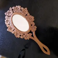木彫り 手鏡