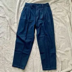 アダムエロペ デニム ワイド スラックス タック トラウザーズ パンツ