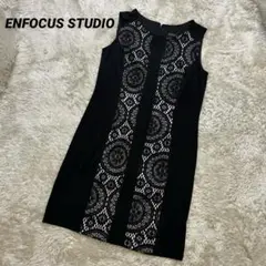 ENFOCUS STUDIO 黒レース　ノースリーブワンピース　大きいサイズ