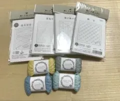 オリムパス刺し子布、アジサイドロップ刺し子糸