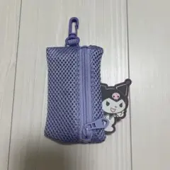 パープル メッシュポーチ キャラクター付き