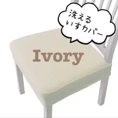 椅子カバー 洗える 座面 ストレス素材 簡単着脱 アイボリー オフホワイト