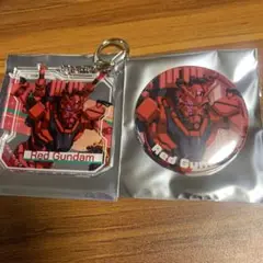 セブンネット限定　ガンダム　ジークアクス　アクキー＆缶バッジ　レッドガンダム