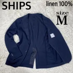 シップス　サマージャケット　リネン100% ネイビー　サイズ44(M)