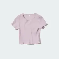 薄紫 シンプル 半袖Tシャツ