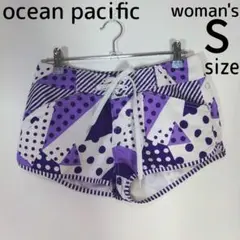 オーシャンパシフィック　Op　Sサイズ　水着　ショートパンツ　ホワイト　紫