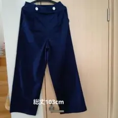 GU ネイビー ワイドパンツ