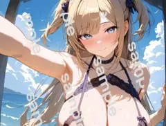 a4ポスター　AIイラスト 美女 水着ギャル　アニメ　アート　 AI お姉さん