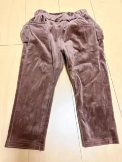 ブラウン ベロア　フリル付きパンツ　キッズ　100cm 女の子　男の子