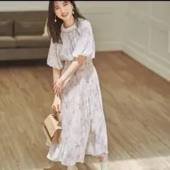 WILLSELECTION ジュイフラワーワンピース　パフスリーブ　Mサイズ