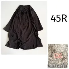 【45R】ギャザーワンピース R刺繍 長袖ワンピース コットン サイズ1