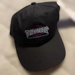 新品　スラッシャー　Thrasher 刺繍ロゴ キャップ 黒　スラッシャー