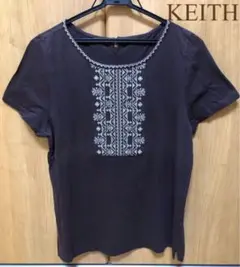 《✨送料込✨》キース 半袖 Tシャツ 刺繍 こげ茶 XL サイズ44
