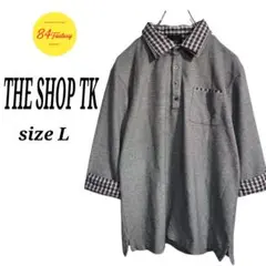 THE SHOP TK 鹿の子ポロシャツ 7分袖 ダブルカラー メンズ L
