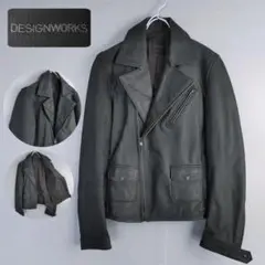 【DESIGNWORKS】ヴィンテージ加工 馬革 ホースハイド ダブルライダース