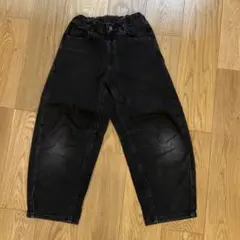GU キッズ バレルレックデニム　140 ブラック