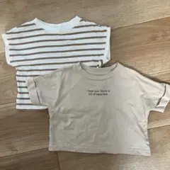 ストライプ＆ベージュTシャツセット