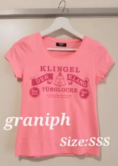 【美品】graniph Tシャツ3S(XSS) ピンク／韓国ファッション チビT