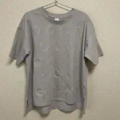 リラシク LILASIC★ドット 刺繍 Tシャツ★ライトグレー★L サイズ