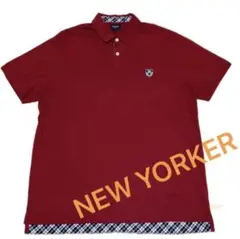 NEW YORKER ポロシャツ　メンズL ボルドー色★美品★