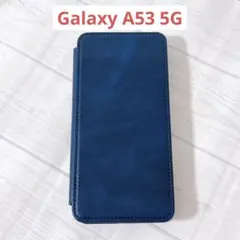 Galaxy A53 5G ケース 手帳型 内蔵マグネット式 レトロネイビー