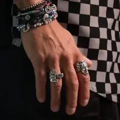 握手 シルバー レディース 指輪 幾何学 メンズ リング 19号