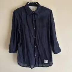 DETAILS ネイビー 7部丈シャツ