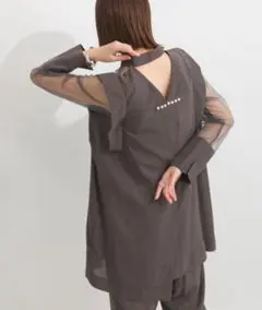 terrace 結婚式　パール　シースルーチュニック＋センターピンタックパンツ