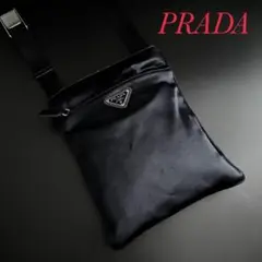 ✨極美品✨プラダ ショルダーバッグ ミニ 三角プレート ナイロン ネイビー