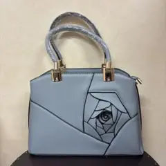 グレー バラモチーフ ハンドバッグ