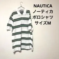 NAUTICA ノーティカ ポロシャツ 刺繍ロゴ付 M
